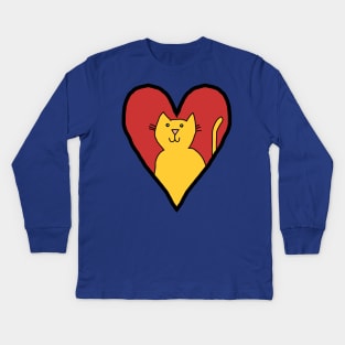 My Valentine Cat Kids Long Sleeve T-Shirt